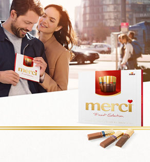 merci znaczy dziękuję. Dziś ludzie dają innym w podzięce czekoladki merci w ponad 100 krajach na całym świecie.