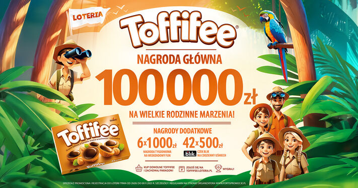 Loteria Toffifee: do wygrania 100 000 zł na wielkie rodzinne marzenia!